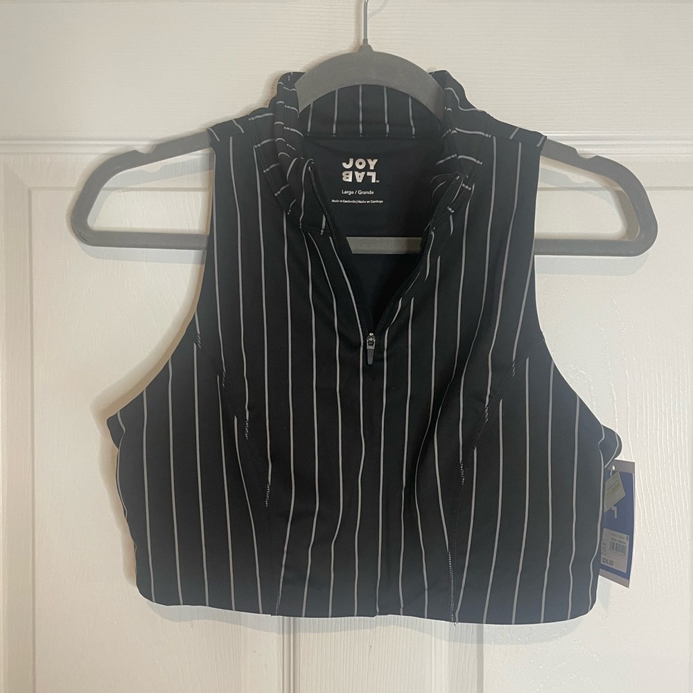 JOYLAB - NWT PINSTRIPE ZIPUP BRAMI TOP